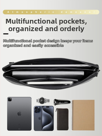 Vyrų PVC clutch rankinė, miesto paprastumo stilius, dryžių raštas, atspari vandeniui ir dėvėjimui, poliesterio vidus