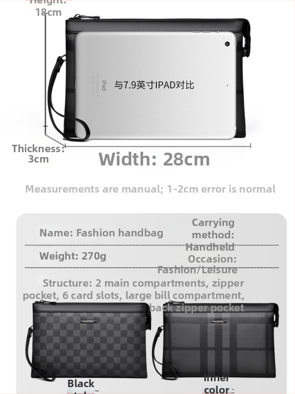 Vīriešu PVC kluč soma, pilsētas vienkāršības stilā, svītrainais raksts, ūdensizturīga un izturīga, poliestera oderējums