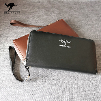 Muški novčanik clutch od PU kože s velikim kapacitetom, džep za novac i kartice, prugasti uzorak, casual stil.