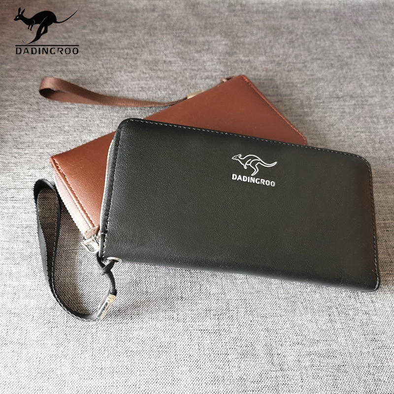 Muški novčanik clutch od PU kože s velikim kapacitetom, džep za novac i kartice, prugasti uzorak, casual stil.
