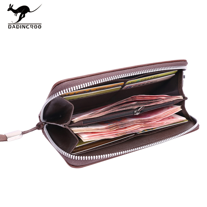 Muški novčanik clutch od PU kože s velikim kapacitetom, džep za novac i kartice, prugasti uzorak, casual stil.