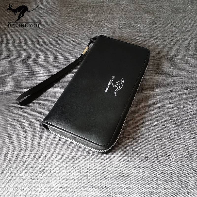 Muški novčanik clutch od PU kože s velikim kapacitetom, džep za novac i kartice, prugasti uzorak, casual stil.