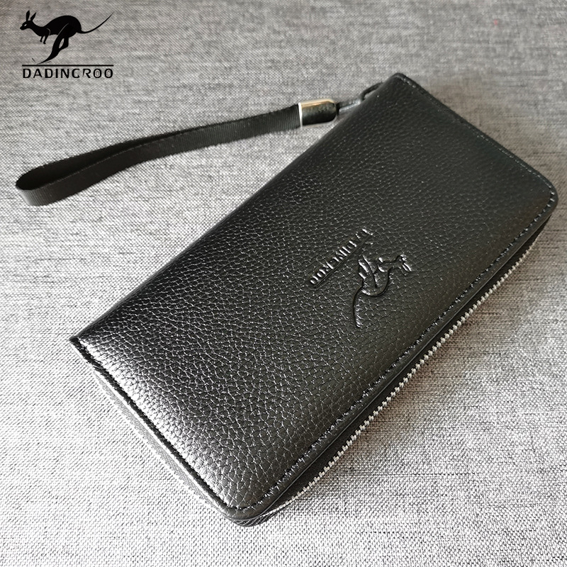 Muški novčanik clutch od PU kože s velikim kapacitetom, džep za novac i kartice, prugasti uzorak, casual stil.