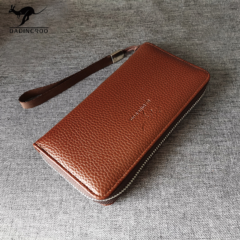 Muški novčanik clutch od PU kože s velikim kapacitetom, džep za novac i kartice, prugasti uzorak, casual stil.