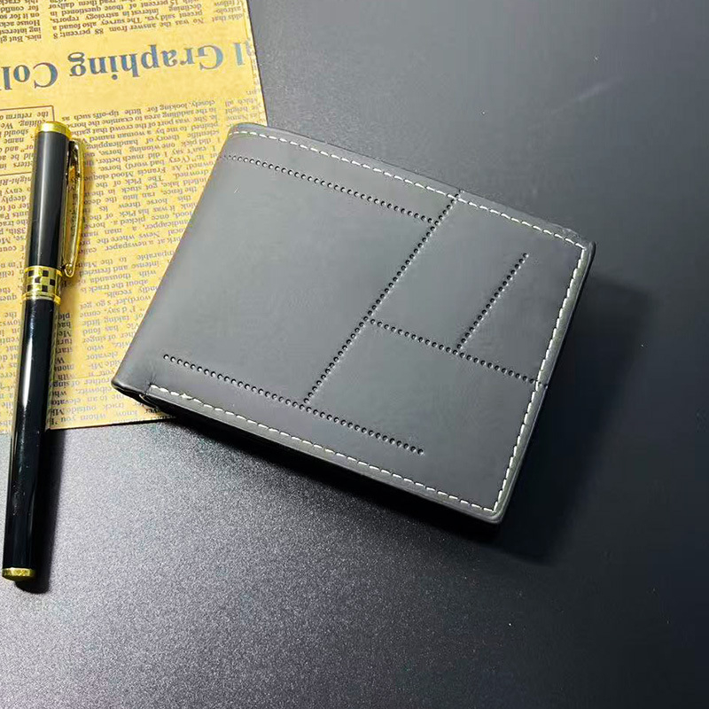 Ανδρικό PU μικρό πορτοφόλι για κάρτες, στυλ επιχειρηματικής μετακίνησης, ultra-light, επένδυση πολυεστέρα, κυκλοφορία άνοιξη 2025