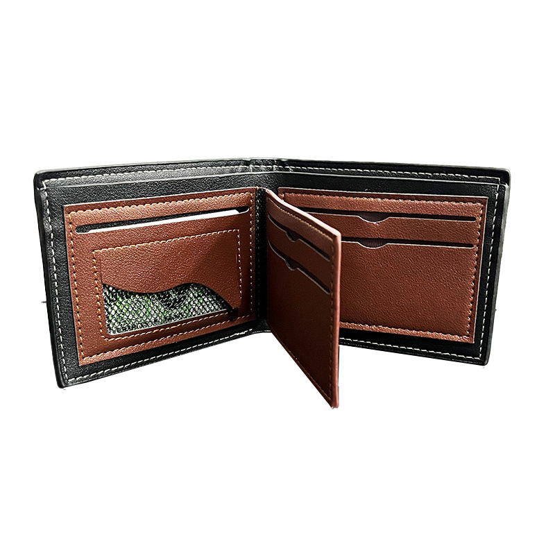 Ανδρικό PU μικρό πορτοφόλι για κάρτες, στυλ επιχειρηματικής μετακίνησης, ultra-light, επένδυση πολυεστέρα, κυκλοφορία άνοιξη 2025