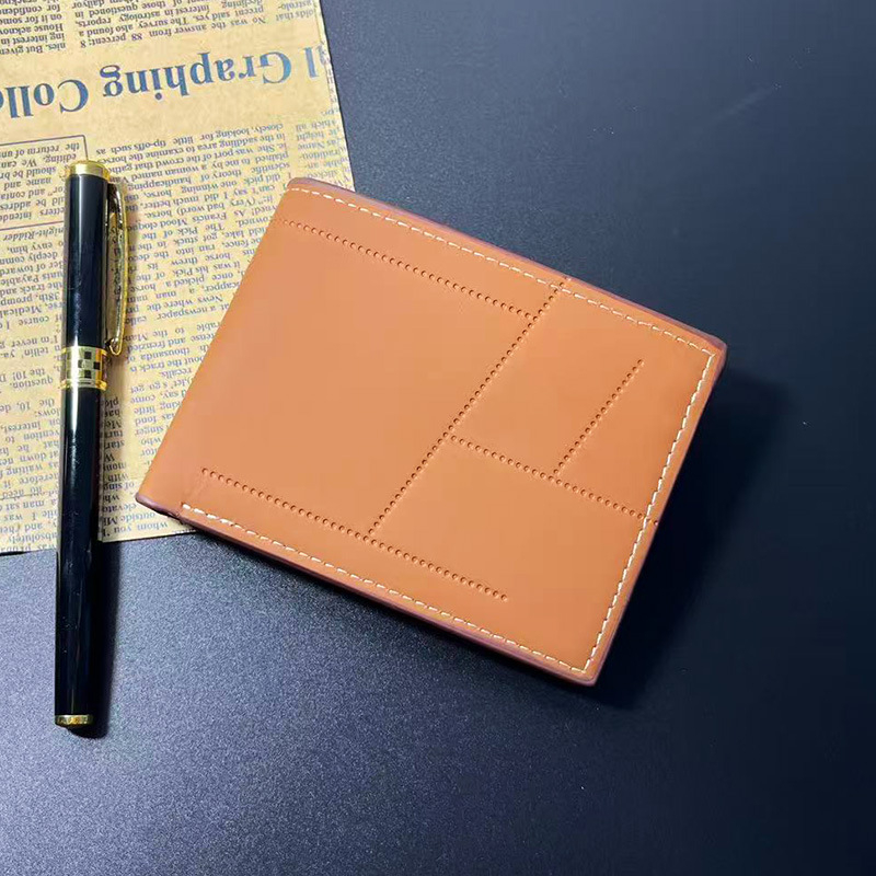 Ανδρικό PU μικρό πορτοφόλι για κάρτες, στυλ επιχειρηματικής μετακίνησης, ultra-light, επένδυση πολυεστέρα, κυκλοφορία άνοιξη 2025