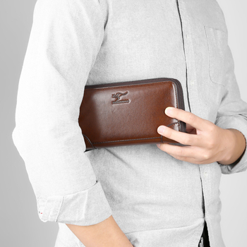 Vyriska PU odos clutch rankinė - atspari vandeniui, 10 colių nešiojamam kompiuteriui talpa, BADENROO, poliesterio pamušalas