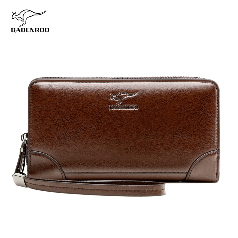 Vyriska PU odos clutch rankinė - atspari vandeniui, 10 colių nešiojamam kompiuteriui talpa, BADENROO, poliesterio pamušalas