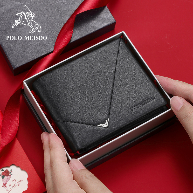 Ανδρικό πορτοφόλι για κάρτες από γνήσιο δέρμα, πρώτο στρώμα βοδινού δέρματος, επιχειρηματικό στυλ, πολυεστερική επένδυση, καλοκαίρι 2025