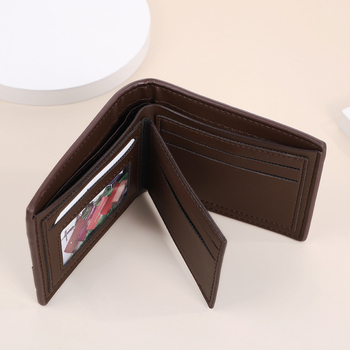 Ανδρικό πορτοφόλι από PU δέρμα με μεγάλο χώρο και πολλαπλές θήκες καρτών, Bevis, μεντεσέ, αποθήκευση, άνοιξη 2025