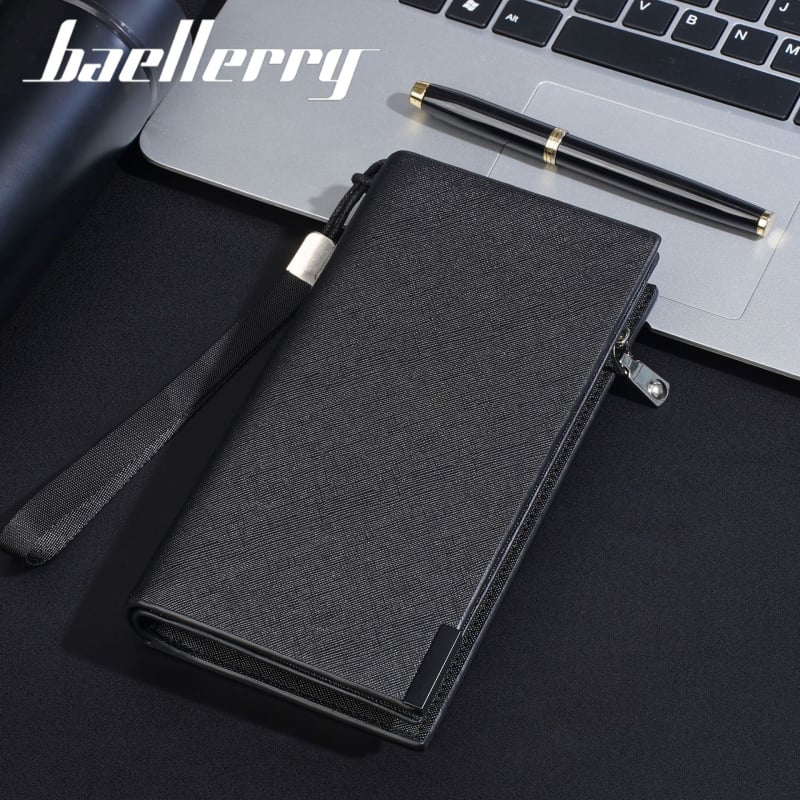 Baellerry muški dugi novčanik, PU materijal, ručna narukvica, velika kapaciteta, podstava od poliestera, zaštita od krađe