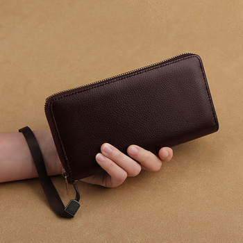 Muški dugi novčanik sa zatvaračem, PVC, jednostavan dizajn, podstava od umjetne kože, proširiva kapacitet, više pretinaca za kartice