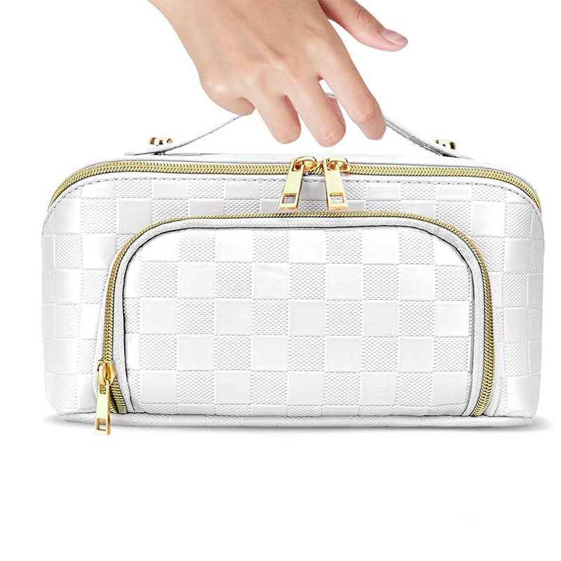 Geantă de toaletă în formă de pernă, PU material, dublu strat, capacitate mare, impermeabilă, separare uscat-umed (PU; dublu strat; capacitate mare; impermeabilă; separare uscat-umed)