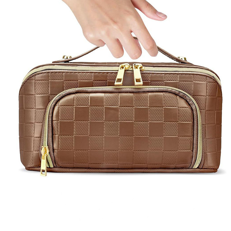 Geantă de toaletă în formă de pernă, PU material, dublu strat, capacitate mare, impermeabilă, separare uscat-umed (PU; dublu strat; capacitate mare; impermeabilă; separare uscat-umed)