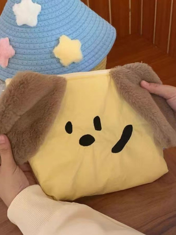 Kozmetička torbica za djevojke, prijenosna putna vrećica s proširivim kapacitetom, motiv životinja, materijal pamuk i lan