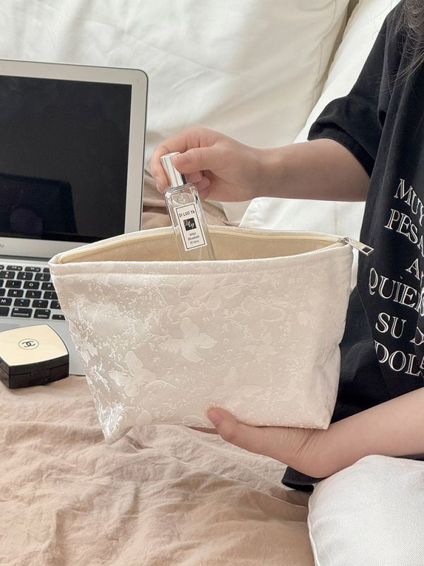Ženska kozmetička torbica, životinjski jacquard uzorak, velika zapremina, poliesterska konstrukcija s podstavom od poliestera, Leermoo, proljeće 2025, prozračna i ugodna za putovanja