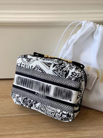 Κεντημένη καμβά κλατς τσάντα καλλυντικών, με μεγάλη χωρητικότητα, unisex, αντιβακτηριακή, μονοχρωμο σχέδιο