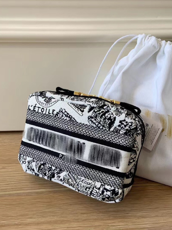 Κεντημένη καμβά κλατς τσάντα καλλυντικών, με μεγάλη χωρητικότητα, unisex, αντιβακτηριακή, μονοχρωμο σχέδιο