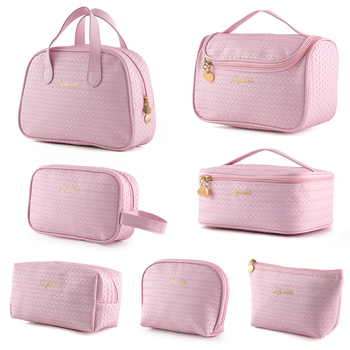 Τσαντάκι καλλυντικών ταξιδιών με μοτίβο ανεμόμυλου, εξωτερικό PU υφαντό, PU επένδυση, αδιάβροχο και διαχωρισμός στεγνό-υγρό