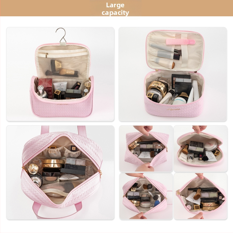 Τσαντάκι καλλυντικών ταξιδιών με μοτίβο ανεμόμυλου, εξωτερικό PU υφαντό, PU επένδυση, αδιάβροχο και διαχωρισμός στεγνό-υγρό