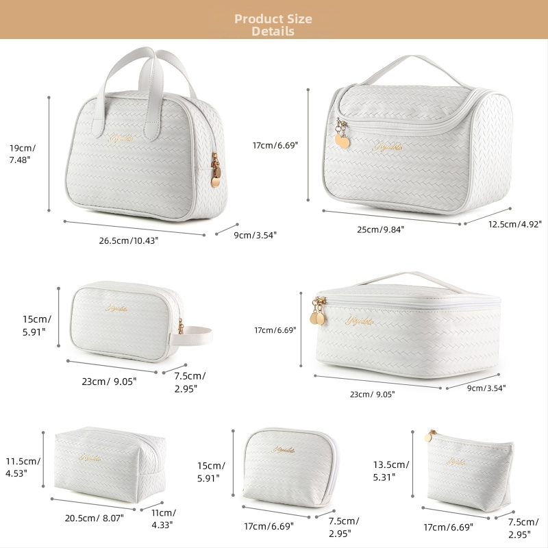 Τσαντάκι καλλυντικών ταξιδιών με μοτίβο ανεμόμυλου, εξωτερικό PU υφαντό, PU επένδυση, αδιάβροχο και διαχωρισμός στεγνό-υγρό