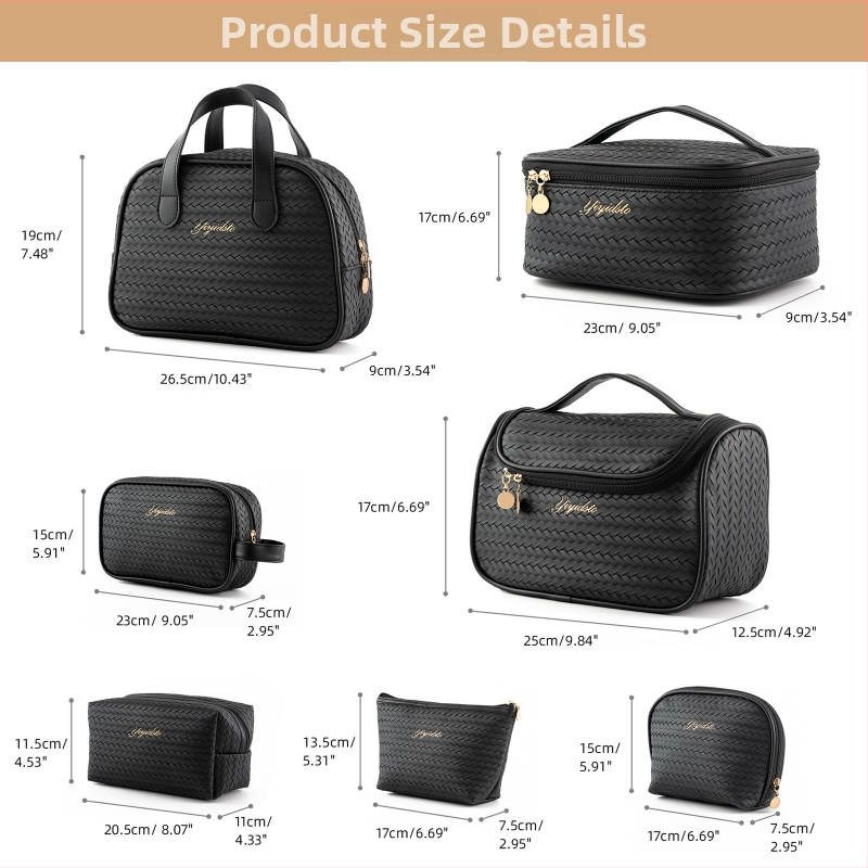 Τσαντάκι καλλυντικών ταξιδιών με μοτίβο ανεμόμυλου, εξωτερικό PU υφαντό, PU επένδυση, αδιάβροχο και διαχωρισμός στεγνό-υγρό