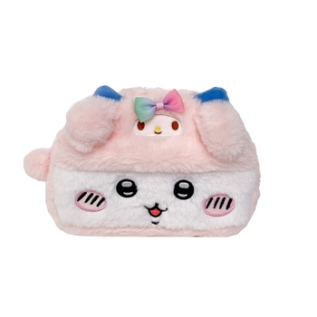 Plišana pernica s uzorkom životinja, podstava od najlona, za djevojke, jesen 2024