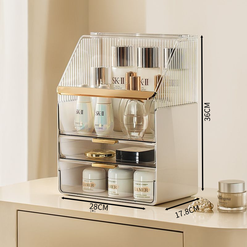 Десктоп козметична кутия за съхранение - пластмасов материал - печатано лого - възможност за персонализация - стил: лек лукс