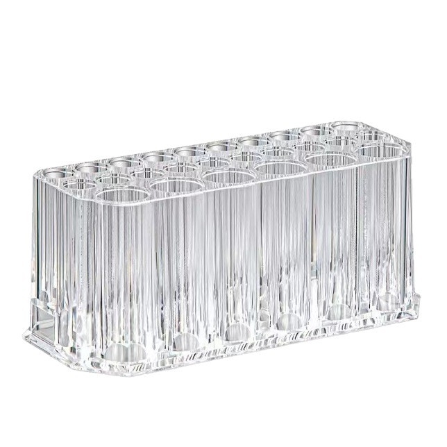 Suport de depozitare pentru pensule de machiaj – PS material, organizator de birou cu suprafață deschisă, stil lux iluminat, lansare 2025, origine Zhejiang