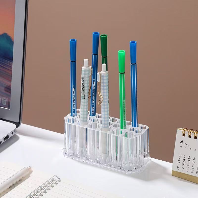 Suport de depozitare pentru pensule de machiaj – PS material, organizator de birou cu suprafață deschisă, stil lux iluminat, lansare 2025, origine Zhejiang