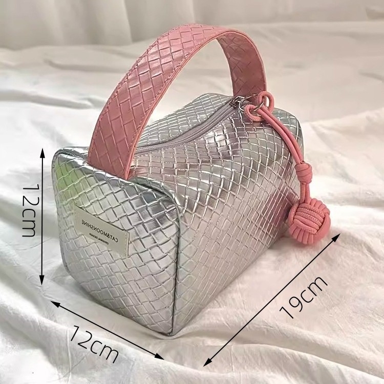 Τσαντάκι καλλυντικών από PU για γυναίκες, με μεγάλη χωρητικότητα, αδιάβροχο, φορητό ταξιδιωτικό νεσεσέρ με φερμουάρ