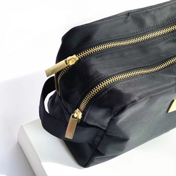 Νάιλον τσαντάκι μακιγιάζ με μεγάλη χωρητικότητα, αναπνεύσιμο, αδιάβροχο και αντιβακτηριακό, επεκτεινόμενο, επένδυση πολυεστέρα, αστικός μινιμαλιστικός στυλ