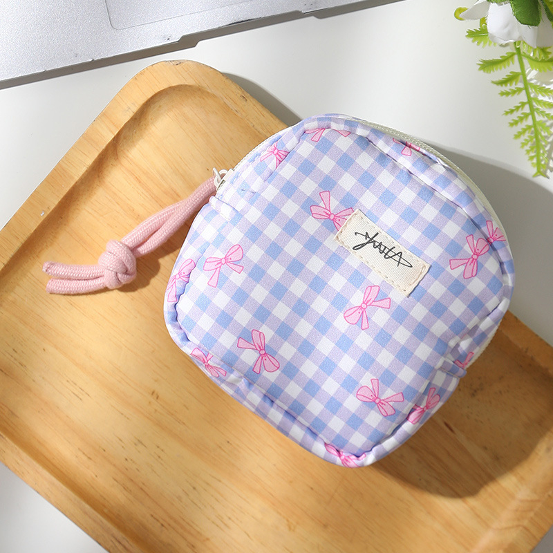 Štvorecová kozmetická taška na uskladnenie, kanvas, pruhovaný vzor, ľahká