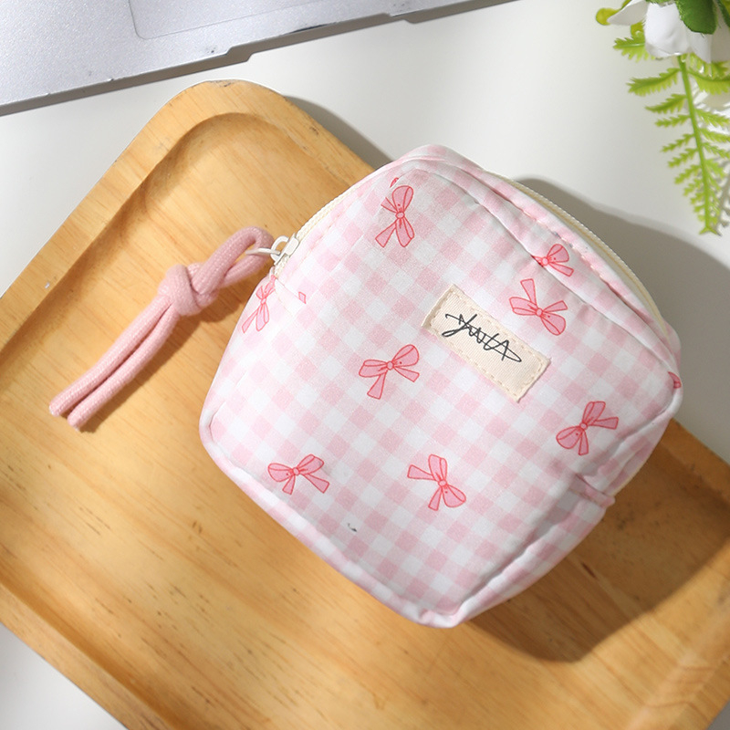 Štvorecová kozmetická taška na uskladnenie, kanvas, pruhovaný vzor, ľahká