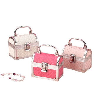 Μίνι κουτί καλλυντικών και κοσμημάτων με κλειδαριά, στυλ Κορεατικής πριγκίπισσας με καθρέφτη, κράμα αλουμινίου, καρό μοτίβο, επεκτεινόμενη στρώση, ελαφρύ 200 g για οικιακή αποθήκευση