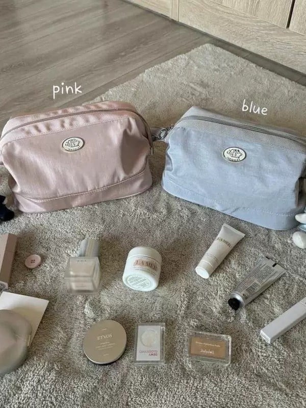 Kozmetička torbica od platna, jednobojna, unisex, velika kapaciteta