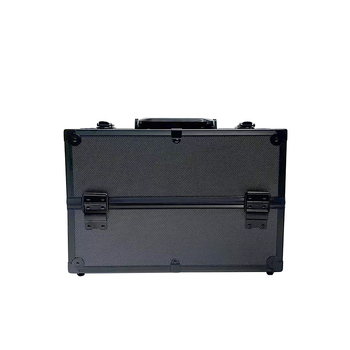 Φορητό κουτί μακιγιάζ και κοσμημάτων από κράμα αλουμινίου με κλειδαριά, επεκτεινόμενος εσωτερικός χώρος, κυλιόμενα ροδάκια