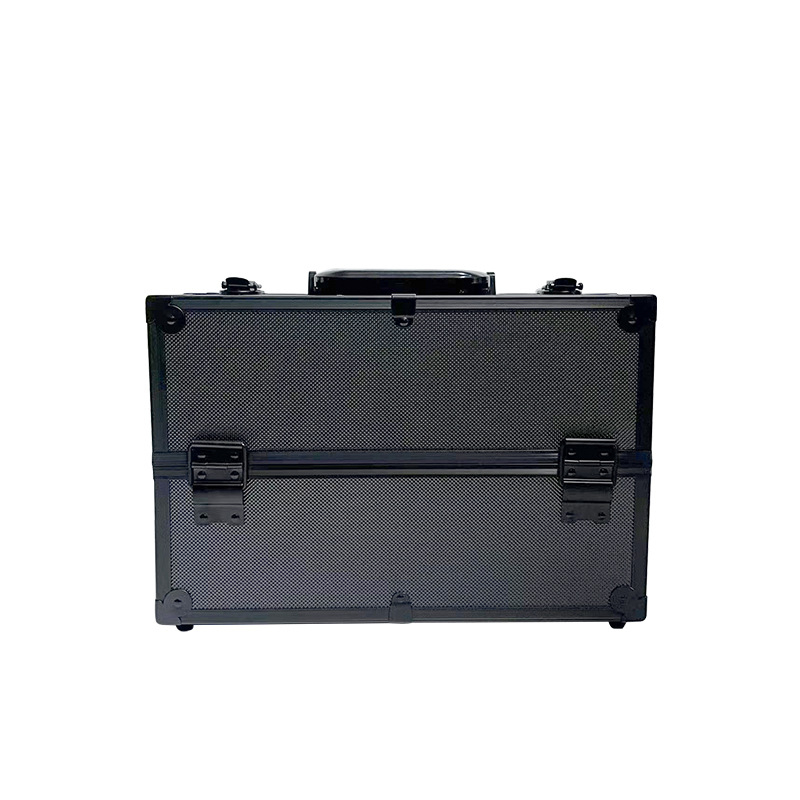 Φορητό κουτί μακιγιάζ και κοσμημάτων από κράμα αλουμινίου με κλειδαριά, επεκτεινόμενος εσωτερικός χώρος, κυλιόμενα ροδάκια