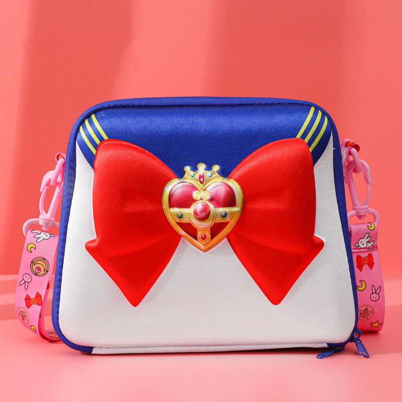 Τσαντάκι καλλυντικών με ιμάντα crossbody, σχέδιο anime καρτούν, μεγάλη χωρητικότητα, λουρί σε σχήμα καρδιάς, πλένεται, φορητό
