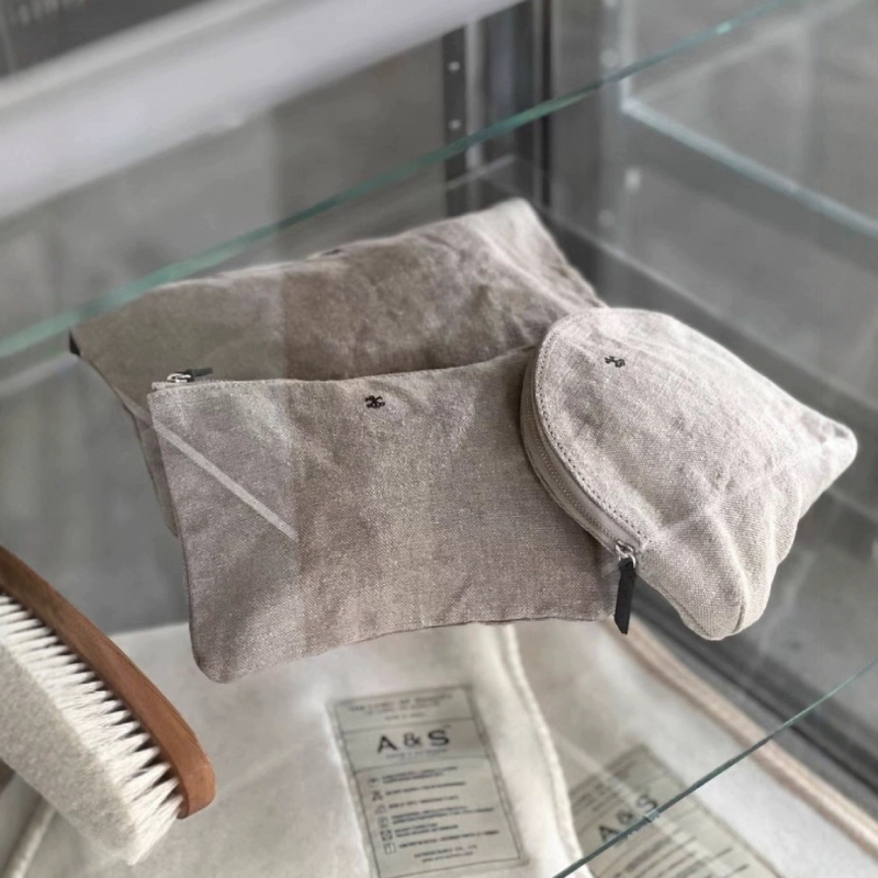 Τσαντάκι καλλυντικών από βαμβάκι και λινό, αναπνεύσιμο, unisex, καθημερινής χρήσης, Άνοιξη 2025