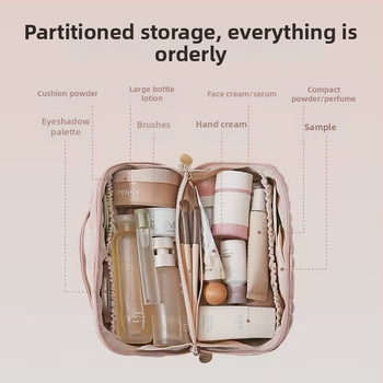 Priehľadná PU kozmetická taška pre ženy, prenosná na cestovanie, s veľkou kapacitou