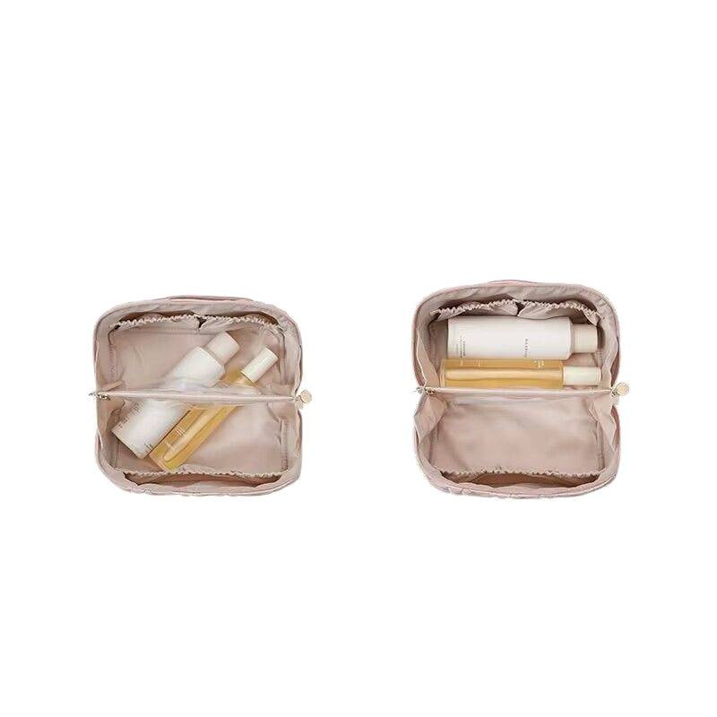 Priehľadná PU kozmetická taška pre ženy, prenosná na cestovanie, s veľkou kapacitou