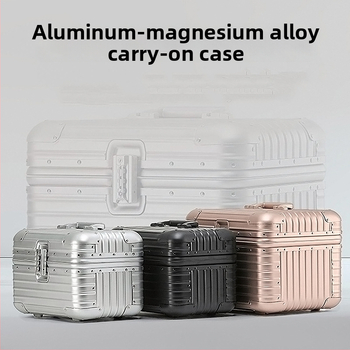 Ceļojumu koferis no alumīnija sakausējuma, TSA kombinētais bloķēšanas mehānisms, lidmašīnas tipa riteņi, ārkārtīgi viegls, iekšējā neilona apdare, svars apmēram 2 kg