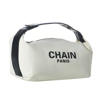 Kozmetička torbica s alfabetnim printom (materijal: platno; podstava: poliester; zatvarač: zip; karakteristike: prozračna, vodootporna, ultra lagana)