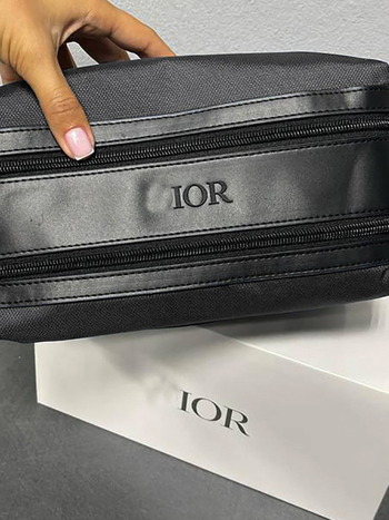 Geantă de cosmetică pentru călătorii – separare uscat-umed, design cu două compartimente, capacitate mare, exterior din bumbac, căptușeală din poliester