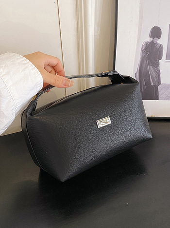 Καλλυντική τσάντα PU, αστικό μίνιμαλ στυλ, επένδυση πολυεστέρα, Άνοιξη 2025, χώρος αποθήκευσης