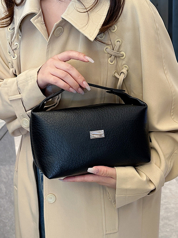 Καλλυντική τσάντα PU, αστικό μίνιμαλ στυλ, επένδυση πολυεστέρα, Άνοιξη 2025, χώρος αποθήκευσης