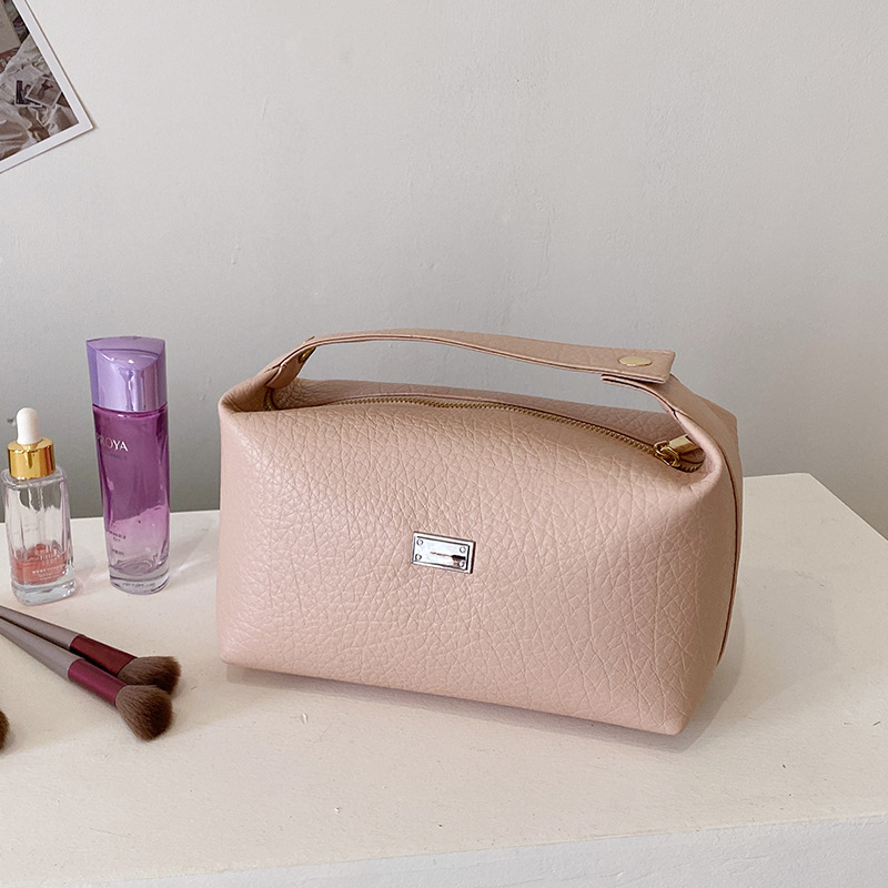 Καλλυντική τσάντα PU, αστικό μίνιμαλ στυλ, επένδυση πολυεστέρα, Άνοιξη 2025, χώρος αποθήκευσης