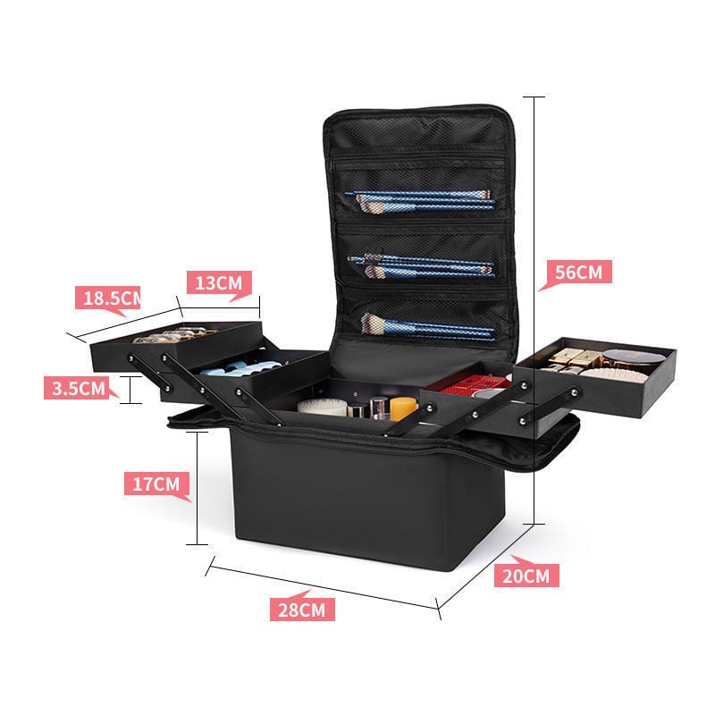 Cutie impermeabilă, cu mai multe compartimente, pentru cosmetică, manichiură și microblading sprâncene